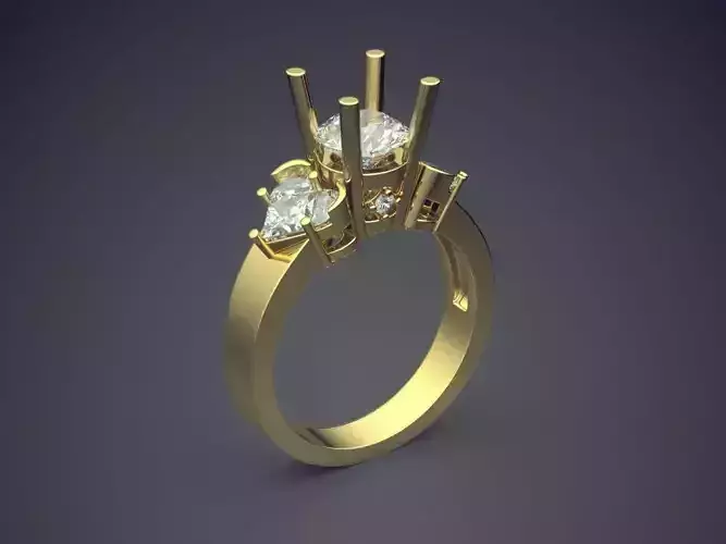 Engagement Ring With Diamonds CAD-3874