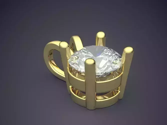 Pendant With Diamond CAD-3873 3D print model