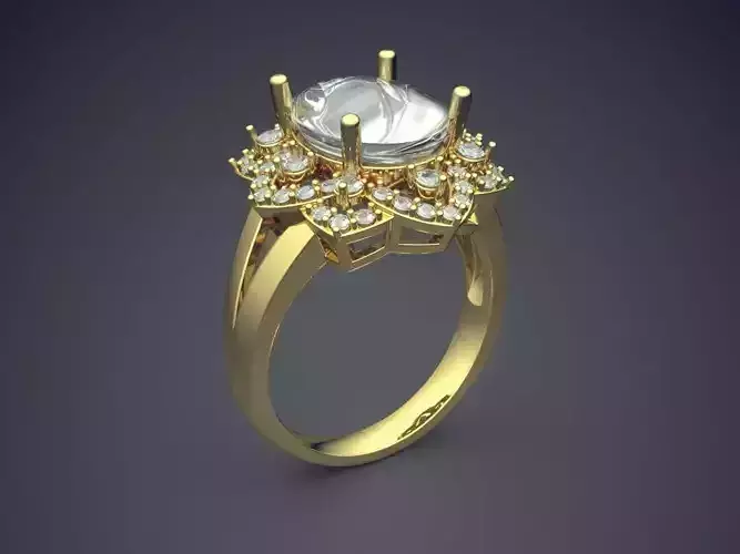 Engagement Ring With Diamonds CAD-3870