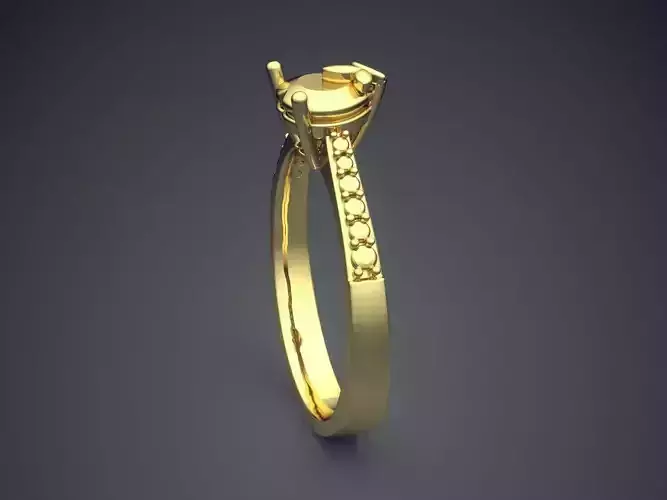 Simple Ring With Heart Shaped Ornament On Top CAD 3861