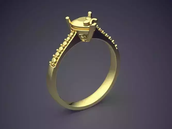 Simple Ring With Heart Shaped Ornament On Top CAD 3861 3D print model