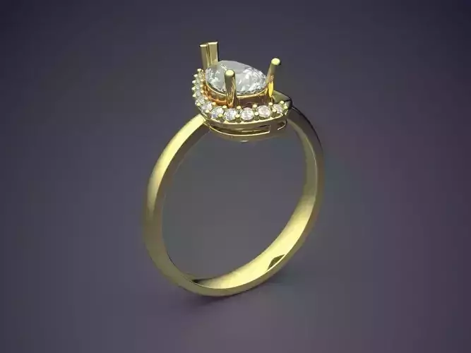 Engagement Ring With Diamonds CAD-3859