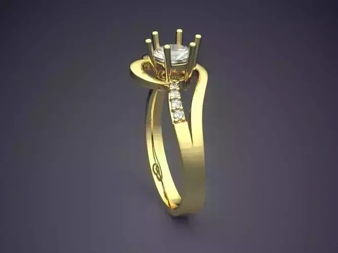 Ring With Heart Shaped Ornament And Diamond Inside CAD 3848