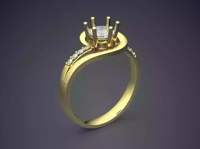 Ring With Heart Shaped Ornament And Diamond Inside CAD 3848