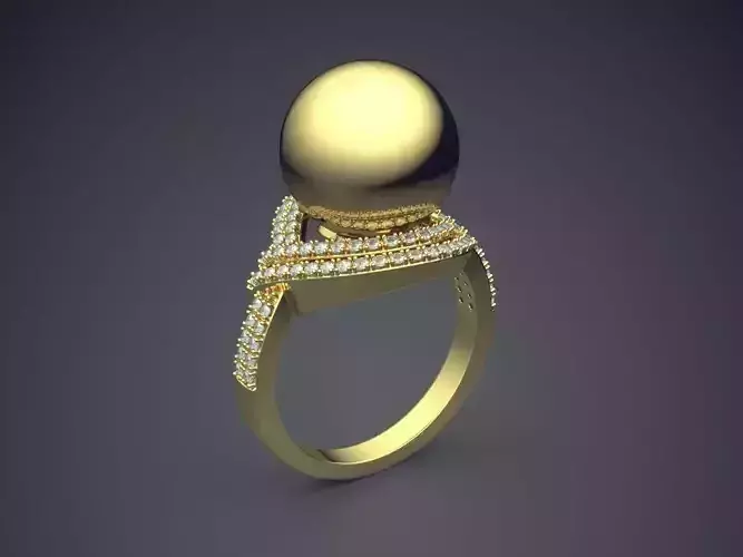 Ring With Sphere Ornament On Top CAD 3852 3D print model