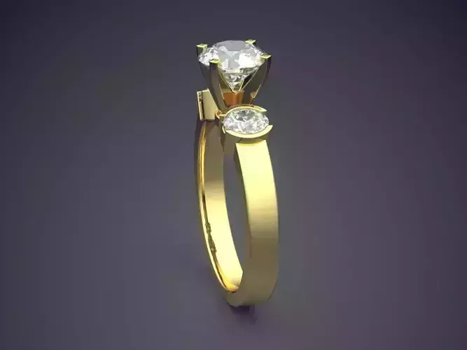 Simple Ring With Three Diamonds CAD 3847