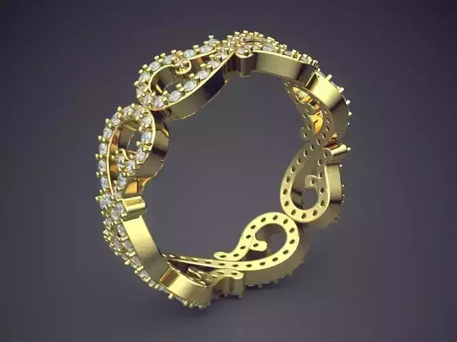Sophisticated And Uniquely Shaped Ring CAD 3869 3D print model
