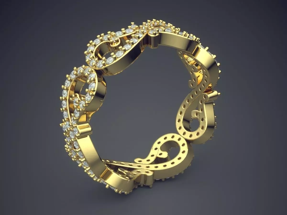 Sophisticated And Uniquely Shaped Ring CAD 3869 3D print model_0