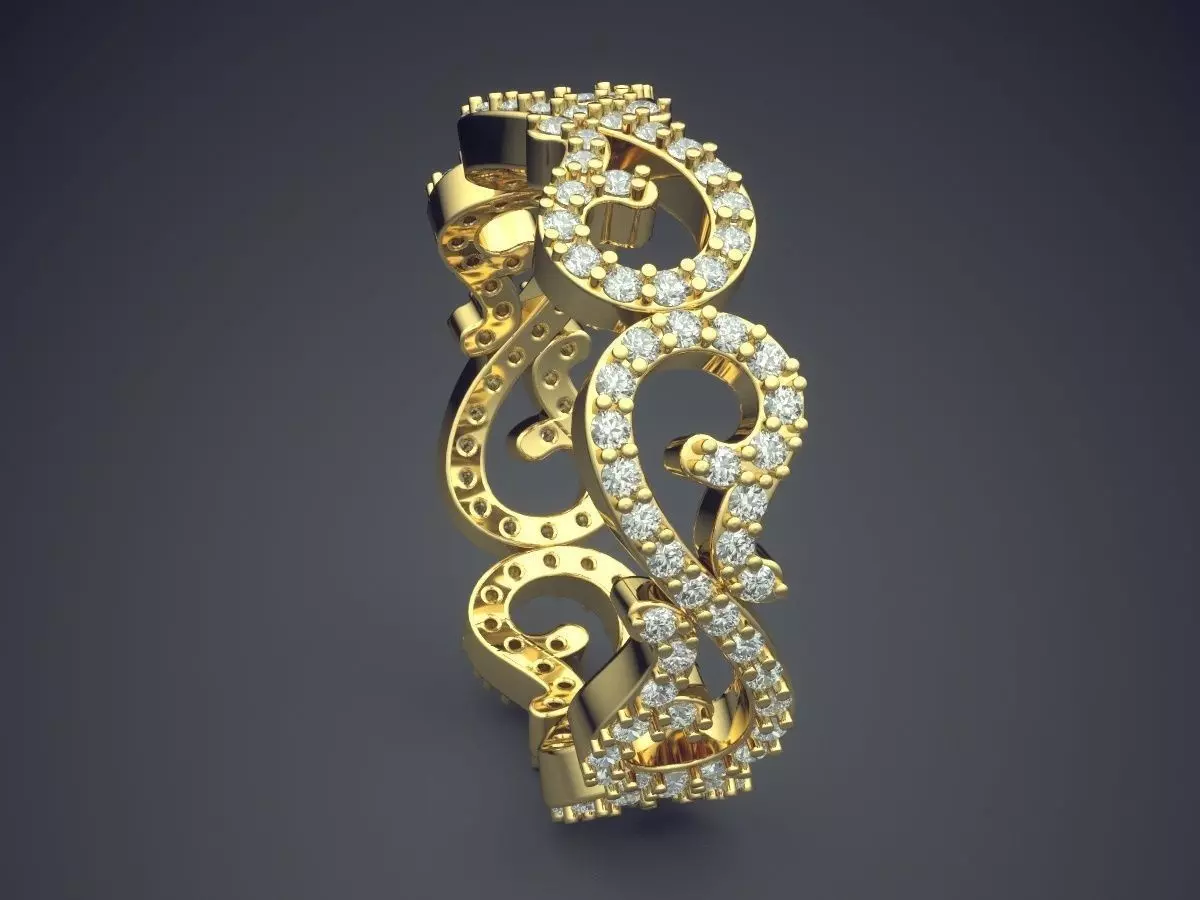 Sophisticated And Uniquely Shaped Ring CAD 3869 3D print model_3