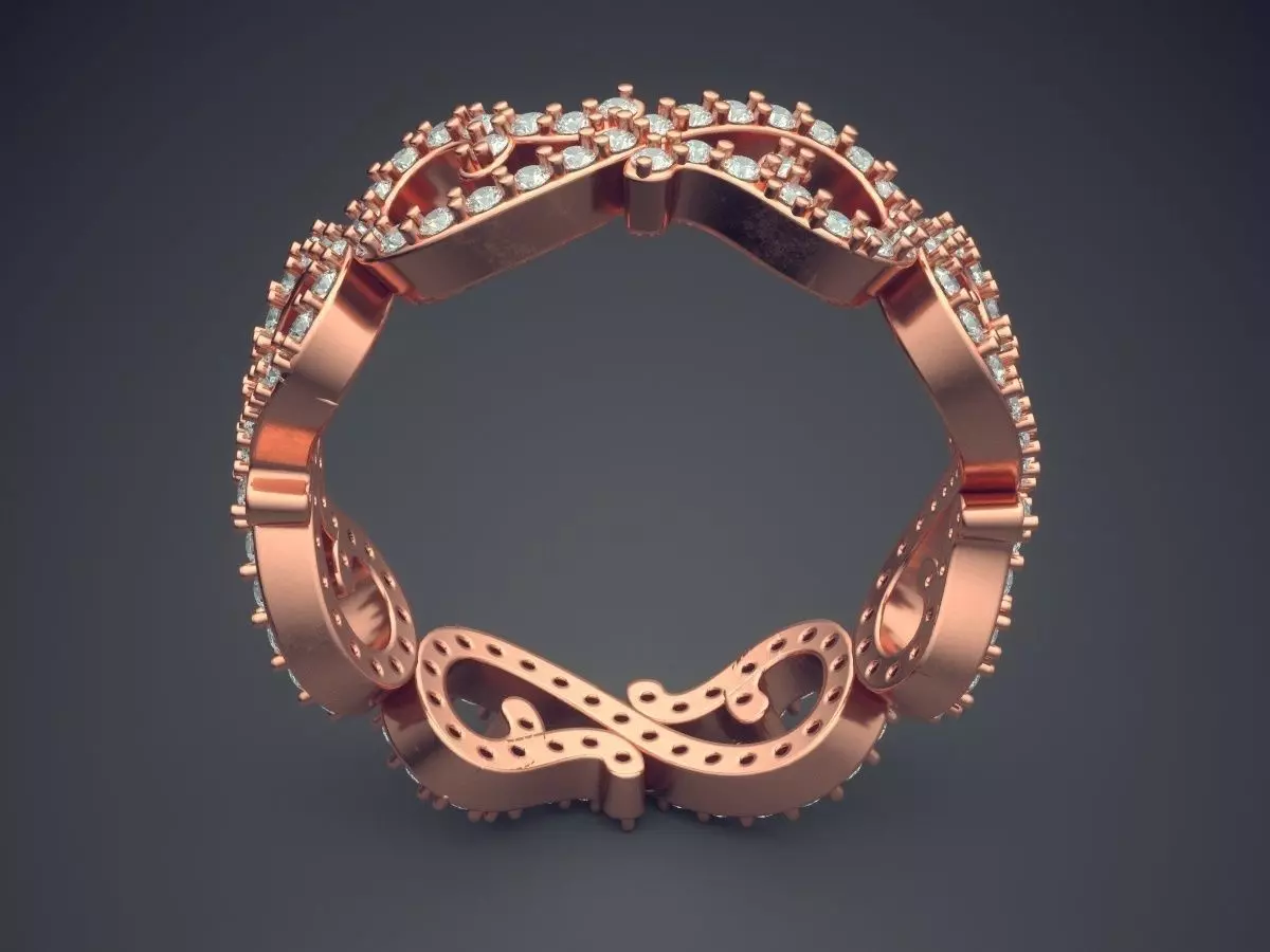 Sophisticated And Uniquely Shaped Ring CAD 3869 3D print model_2