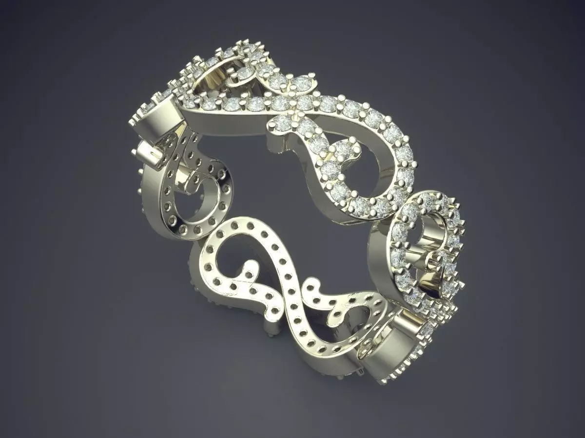 Sophisticated And Uniquely Shaped Ring CAD 3869 3D print model_1