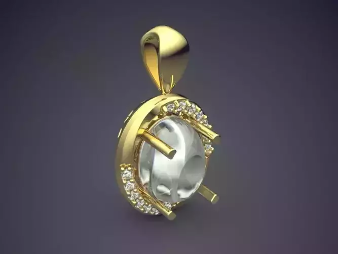 Small Pendant With Diamond In The Middle CAD 3842