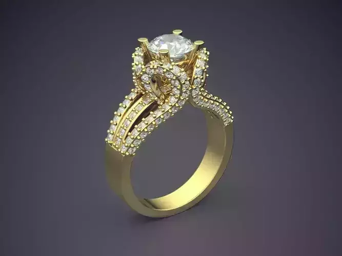 Sophisticated Ring With Diamonds On The Side CAD 3850 3D print model