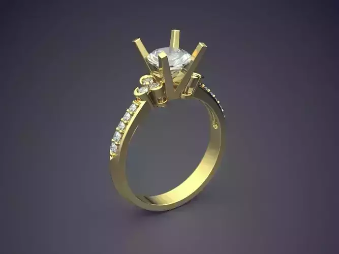 Sophisticated Ring With Diamond CAD 3834 3D print model