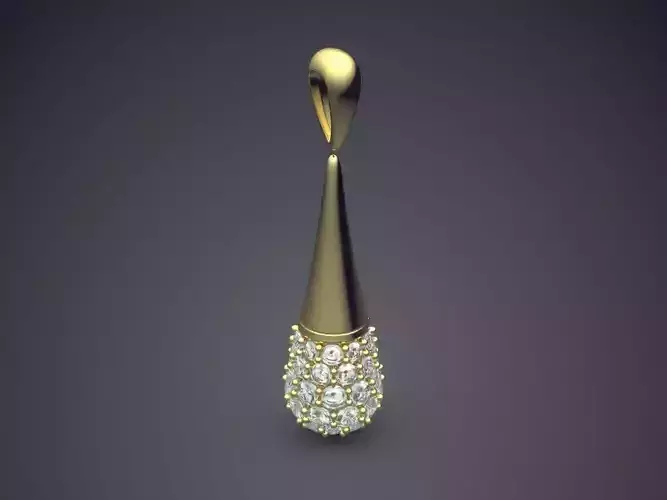 Pendant With Diamonds On The Bottom CAD 3835