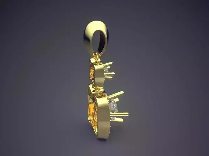 Pendant With Two Squares CAD 3831