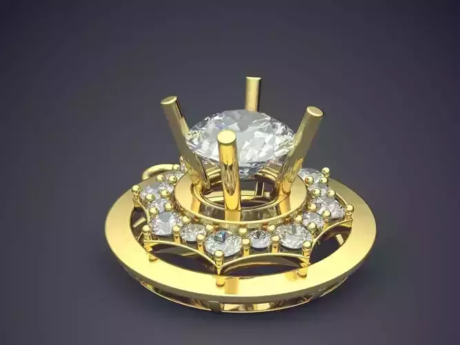 Circle Pendant With Diamonds Inside CAD 3827