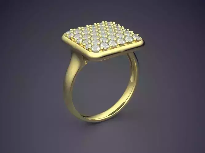 Ring With Diamonds CAD-3826 3D print model