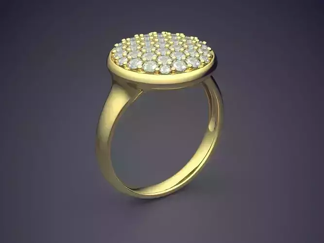 Thin Ring With Huge Circle Ornament CAD 3820