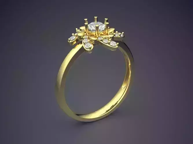 Ring With Spiral Flower Ornament CAD 3816 3D print model