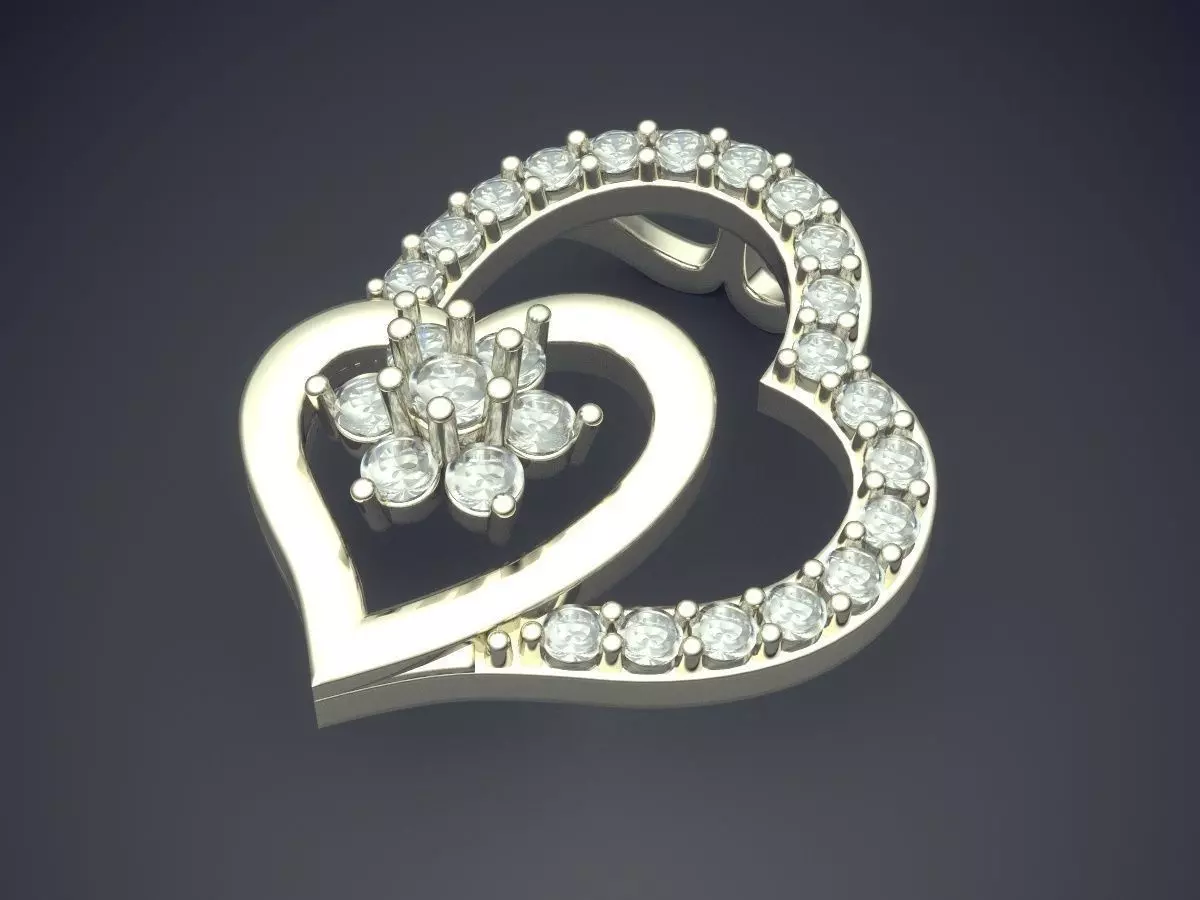 Heart Shaped Pendants CAD 3804 3D print model_1