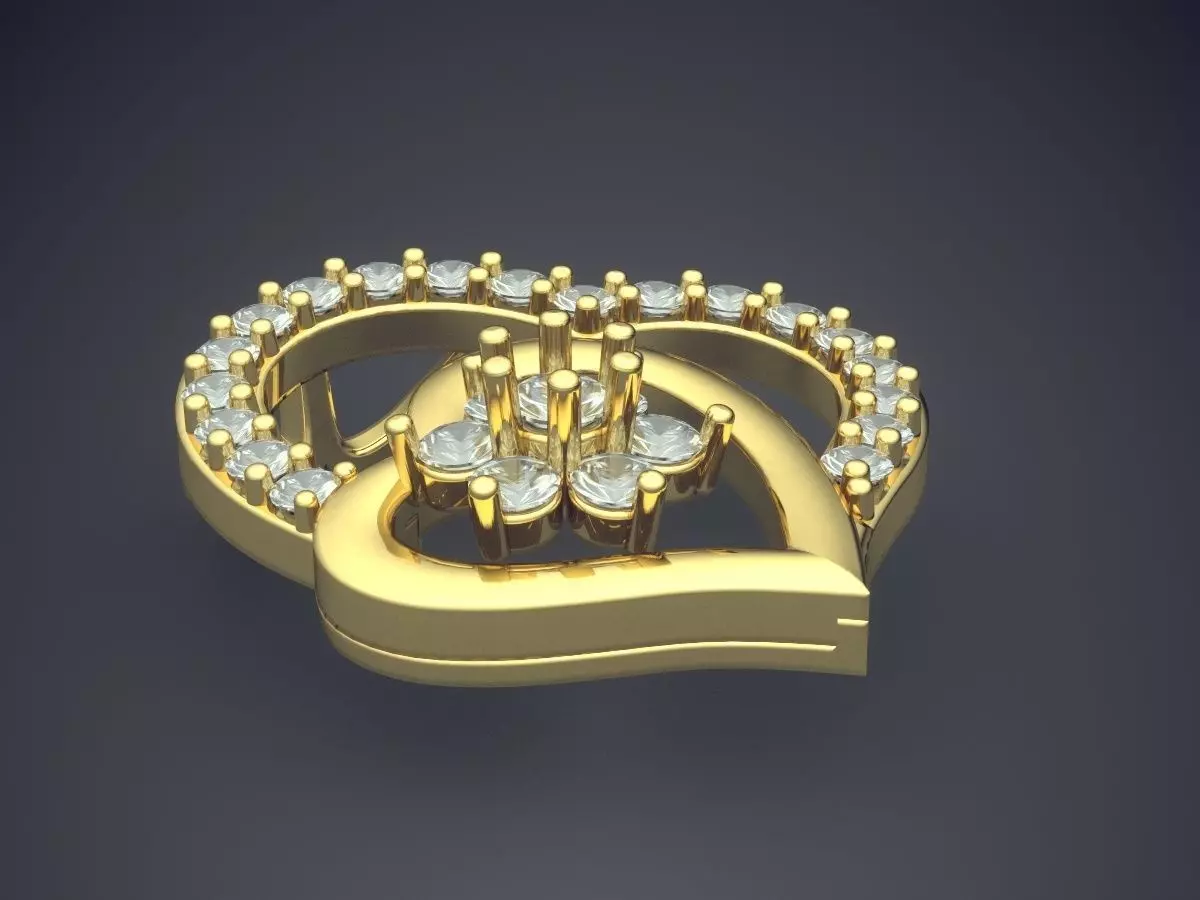 Heart Shaped Pendants CAD 3804 3D print model_0