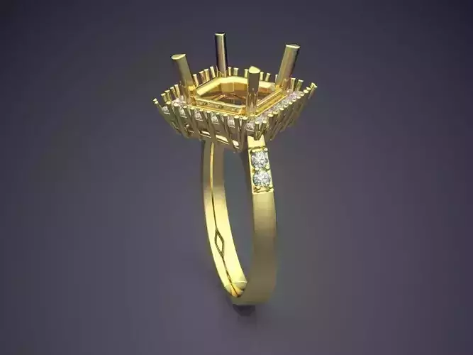 Ring With Hollow Square Ornament CAD 3798