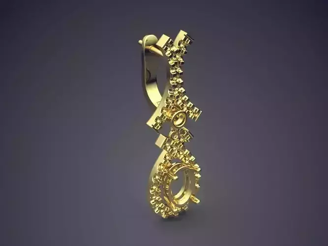 Earrings With Beautiful Ornament CAD 3797