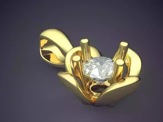 Hanging Earrings With Diamond Inside CAD 3793 3D print model