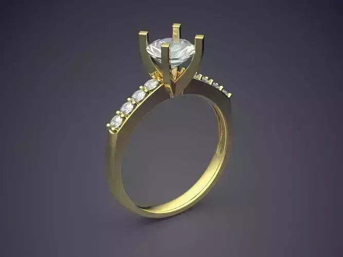 Small Simple Engagement Ring CAD 3792