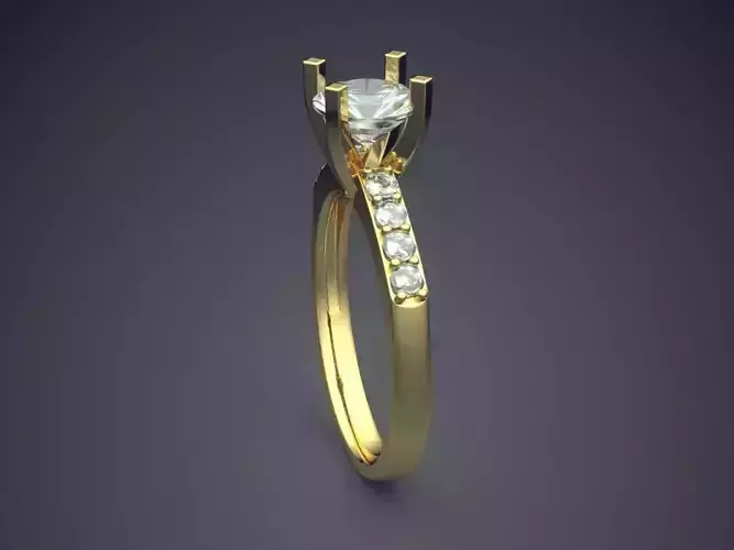 Small Simple Engagement Ring CAD 3792
