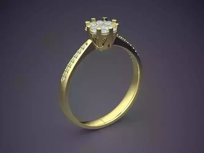 Simple Engagement Ring CAD 3789 3D print model
