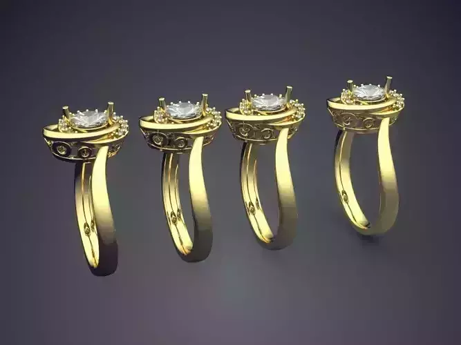 Ring Made From 4 Seperate Rings With Diamonds CAD 3787