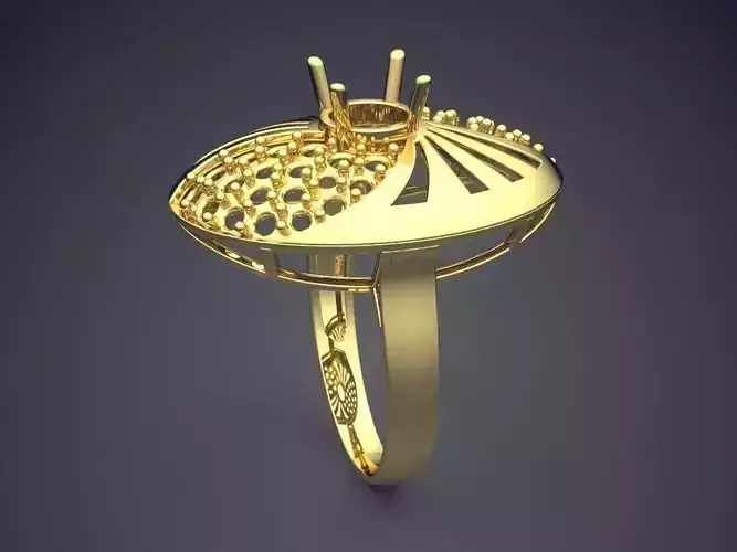 Ring With Huge Circle Ornament On Top CAD 3780