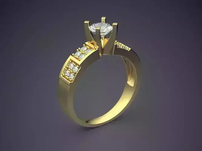 Ring With Diamond Ornaments CAD 3778 3D print model