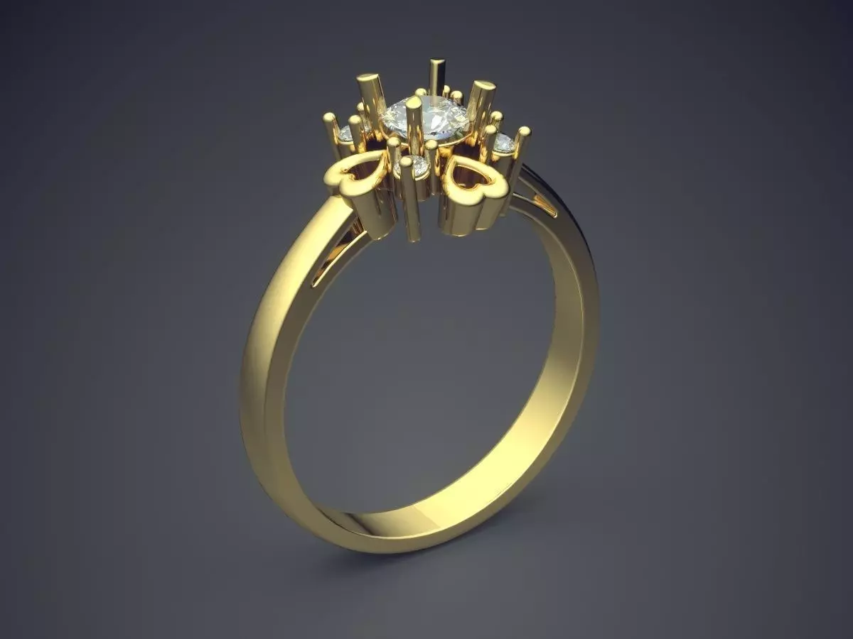 Humble Small Ring With Diamond CAD 3776 3D print model