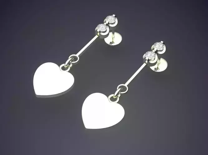Hanging Long Heart Shaped Earrings CAD 3775