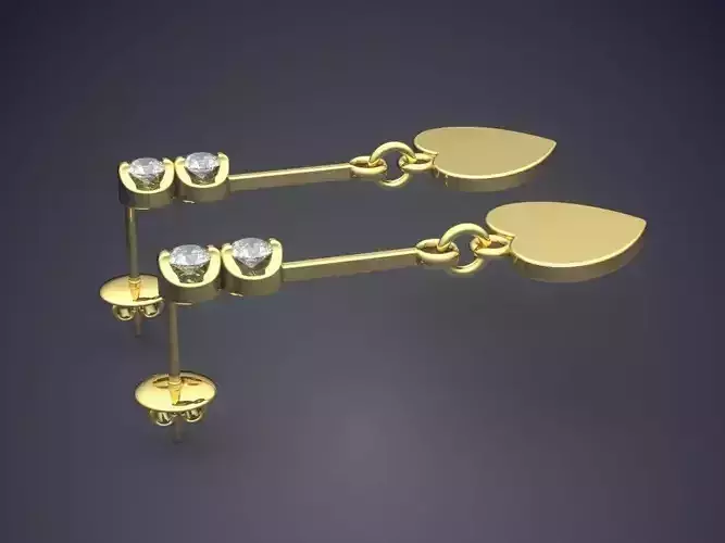 Hanging Long Heart Shaped Earrings CAD 3775