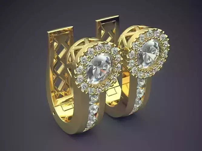 Earrings With Diamond On Both Sides Of The Ear CAD 3769