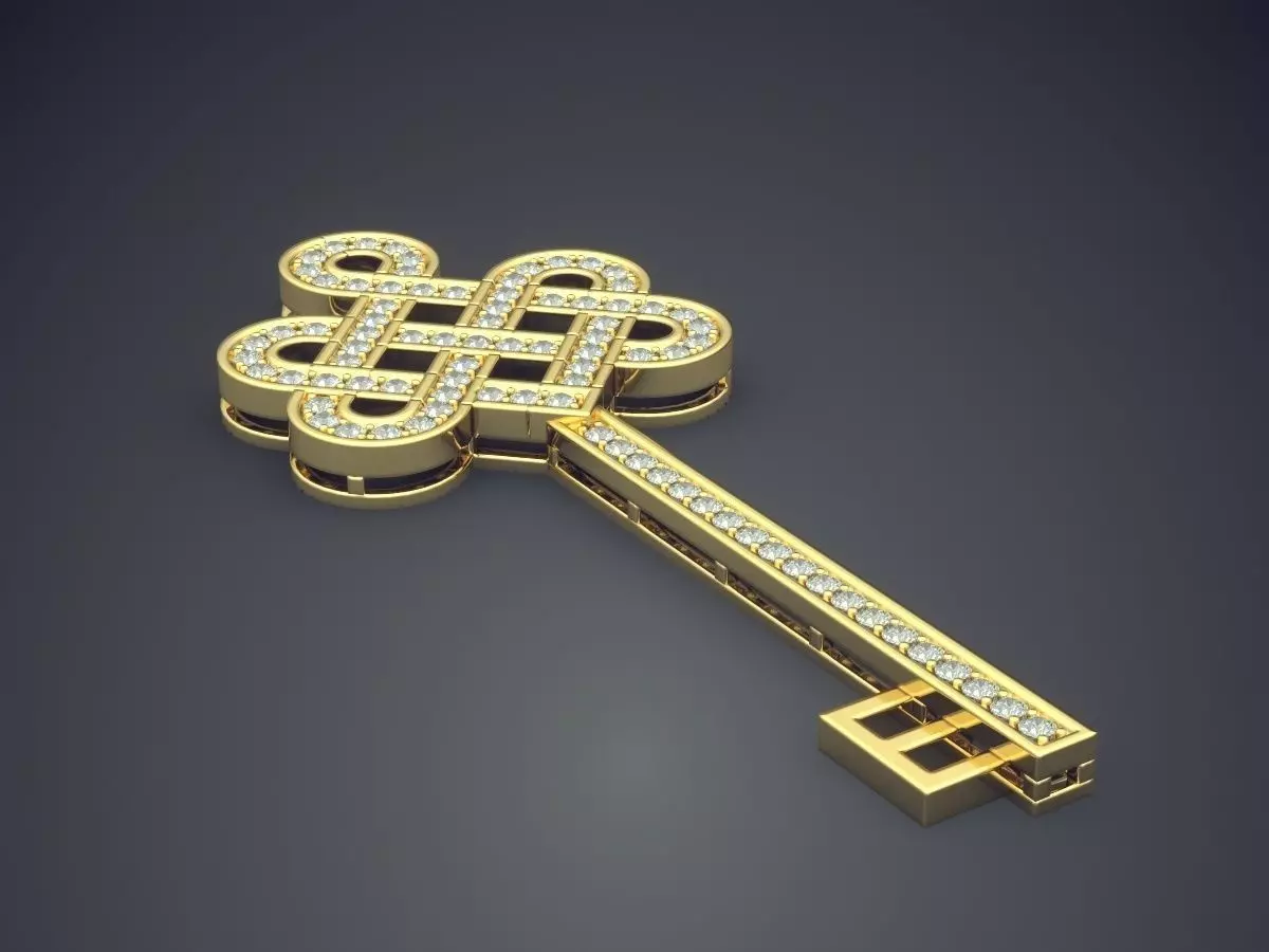 Key With Ornaments CAD 3777 3D print model_0