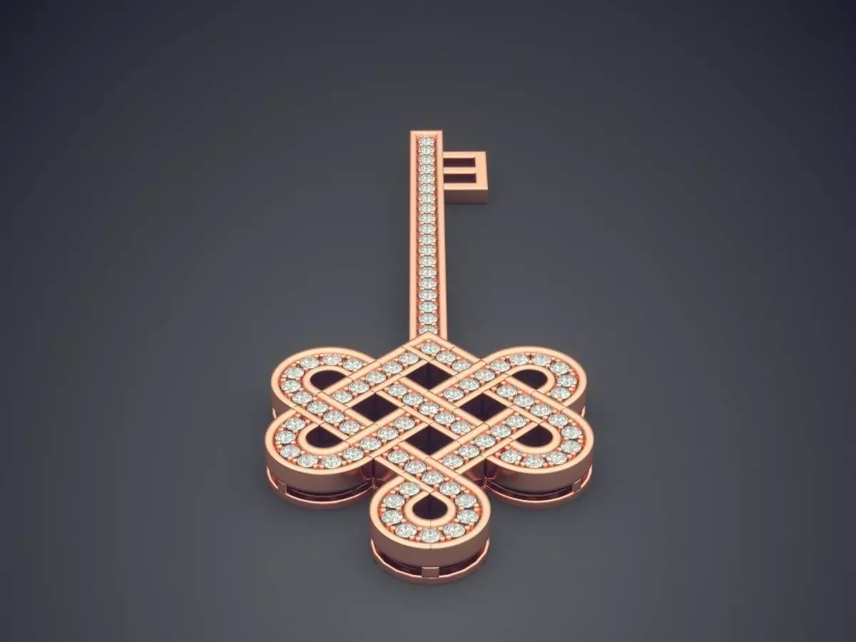 Key With Ornaments CAD 3777 3D print model_2