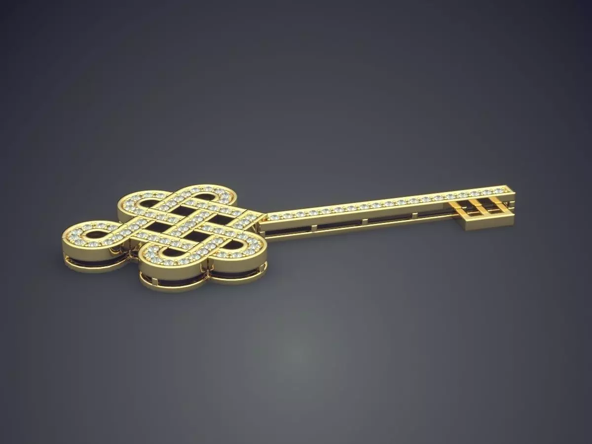 Key With Ornaments CAD 3777 3D print model_3