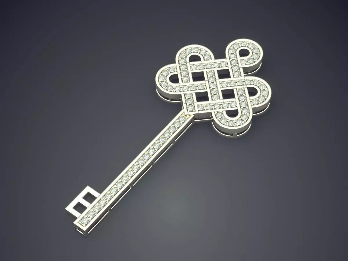 Key With Ornaments CAD 3777 3D print model_1