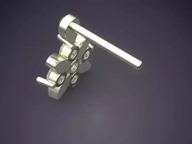 Small Earrings With Diamond Cross CAD 3768