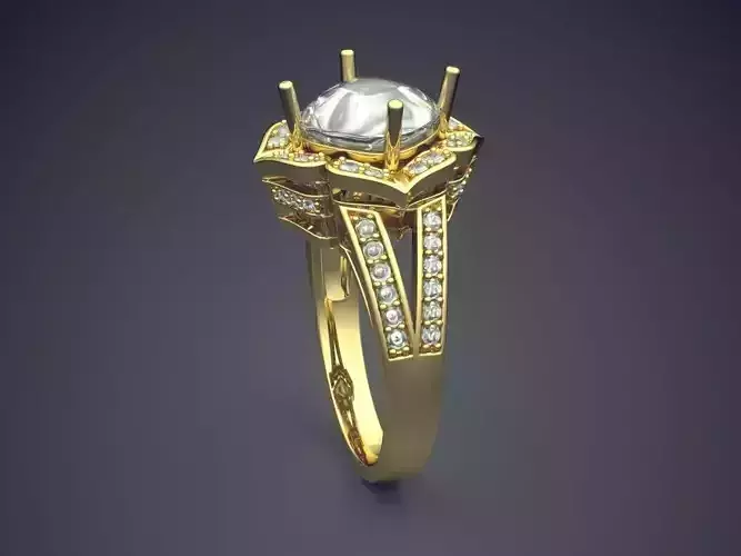 Ring With Big Diamond CAD 3767