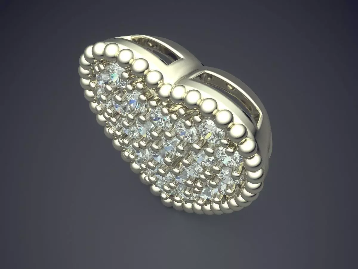 Heart Shaped Brooch CAD 3766 3D print model_1