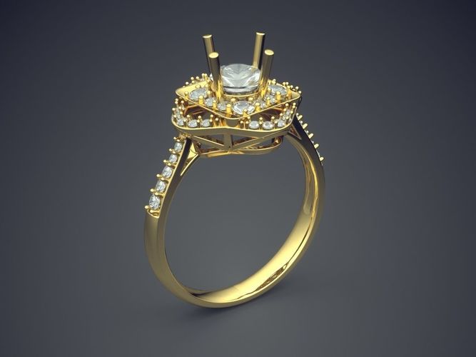 Ring With Unique Designed Ornament On Top CAD 3759 3D print model