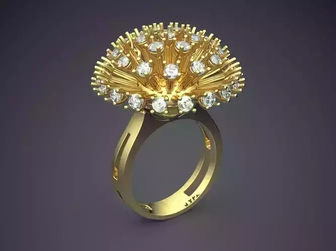 Ring With Unique And Complex Design On Top CAD 3748