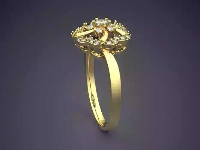 Ring With Flower Shaped Ornament CAD 3741