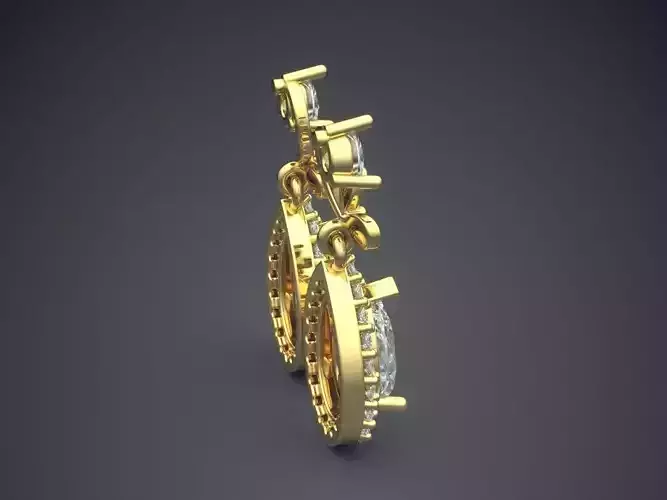 Pendant With Rain Drop Shaped Diamond CAD 3742